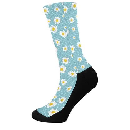 Polka Dot Daisy Flower Pattern Print Crew Socks