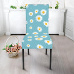 Polka Dot Daisy Flower Pattern Print Dining Chair Slipcover