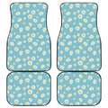 Polka Dot Daisy Flower Pattern Print Front and Back Car Floor Mats