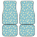 Polka Dot Daisy Flower Pattern Print Front and Back Car Floor Mats