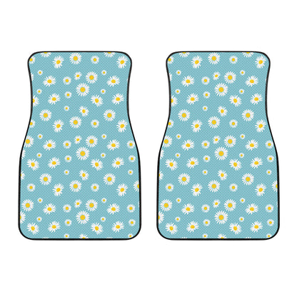Polka Dot Daisy Flower Pattern Print Front Car Floor Mats