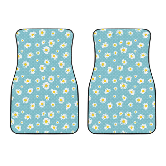 Polka Dot Daisy Flower Pattern Print Front Car Floor Mats