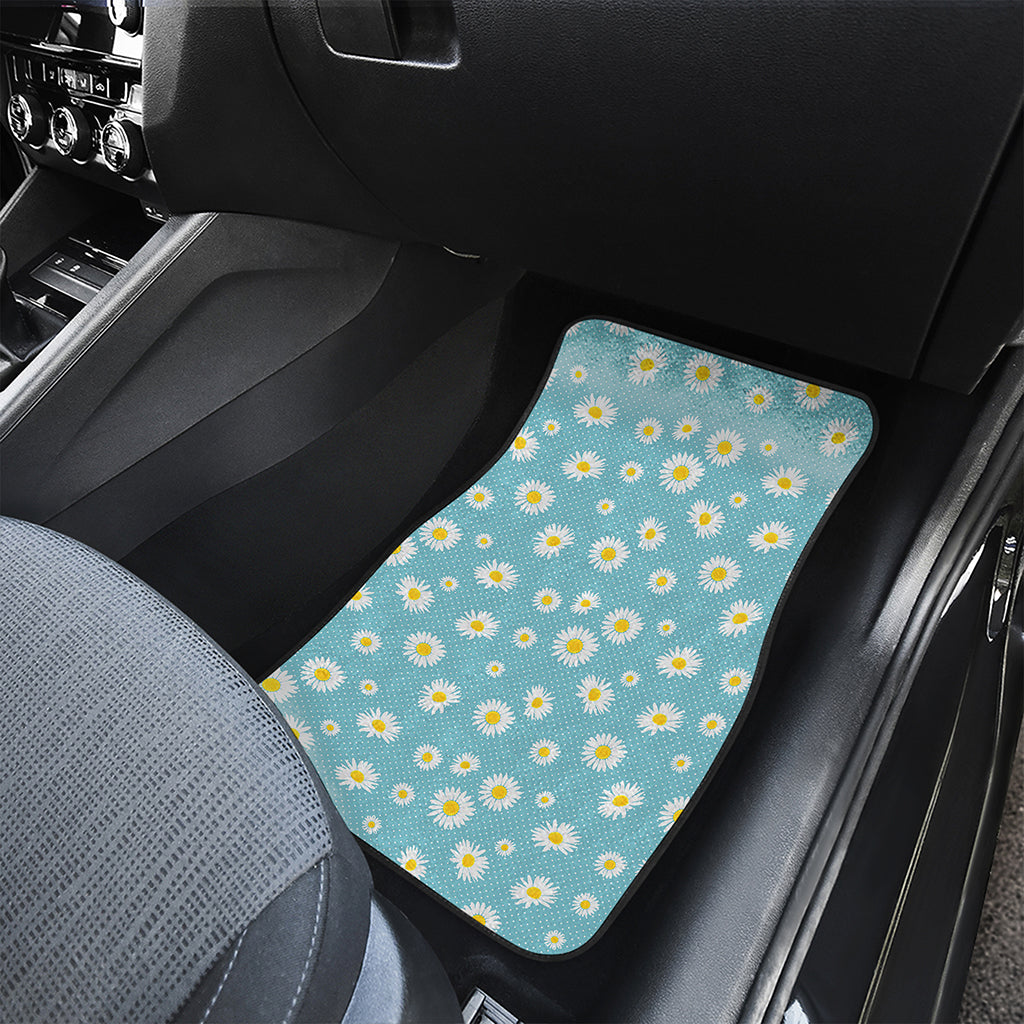 Polka Dot Daisy Flower Pattern Print Front Car Floor Mats