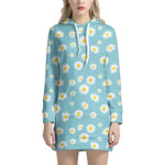 Polka Dot Daisy Flower Pattern Print Hoodie Dress