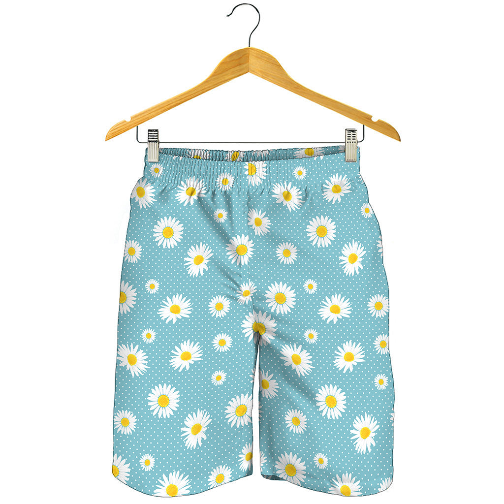 Polka Dot Daisy Flower Pattern Print Men's Shorts