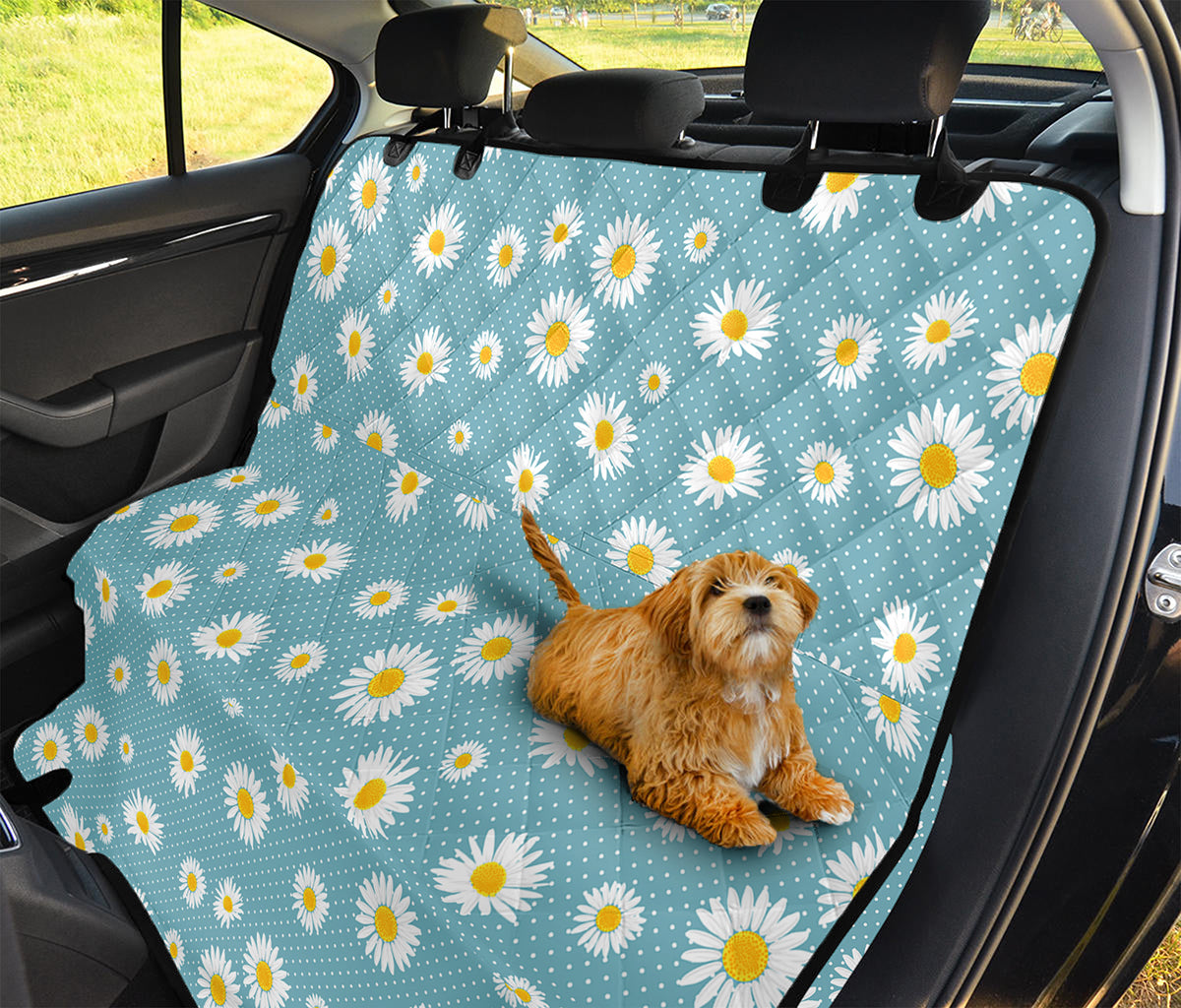 Polka Dot Daisy Flower Pattern Print Pet Car Back Seat Cover