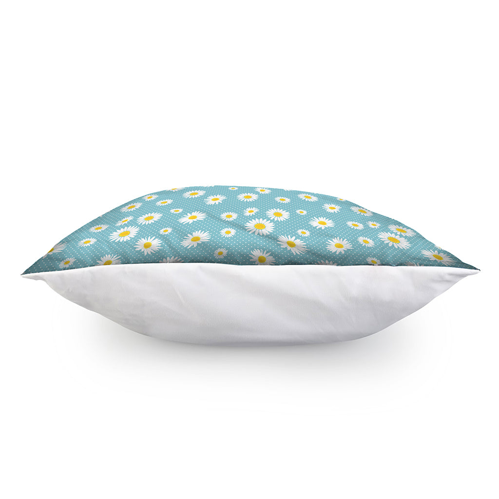 Polka Dot Daisy Flower Pattern Print Pillow Cover