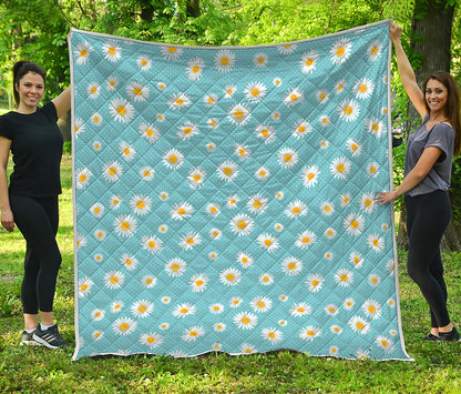 Polka Dot Daisy Flower Pattern Print Quilt