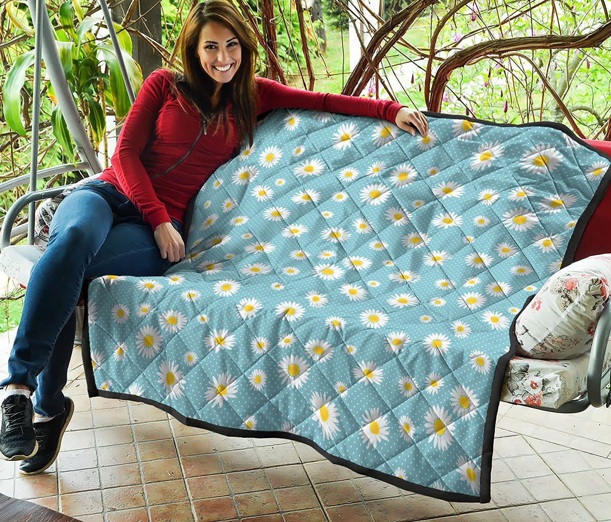 Polka Dot Daisy Flower Pattern Print Quilt