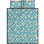 Polka Dot Daisy Flower Pattern Print Quilt Bed Set