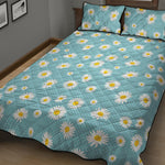 Polka Dot Daisy Flower Pattern Print Quilt Bed Set