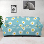 Polka Dot Daisy Flower Pattern Print Sofa Cover