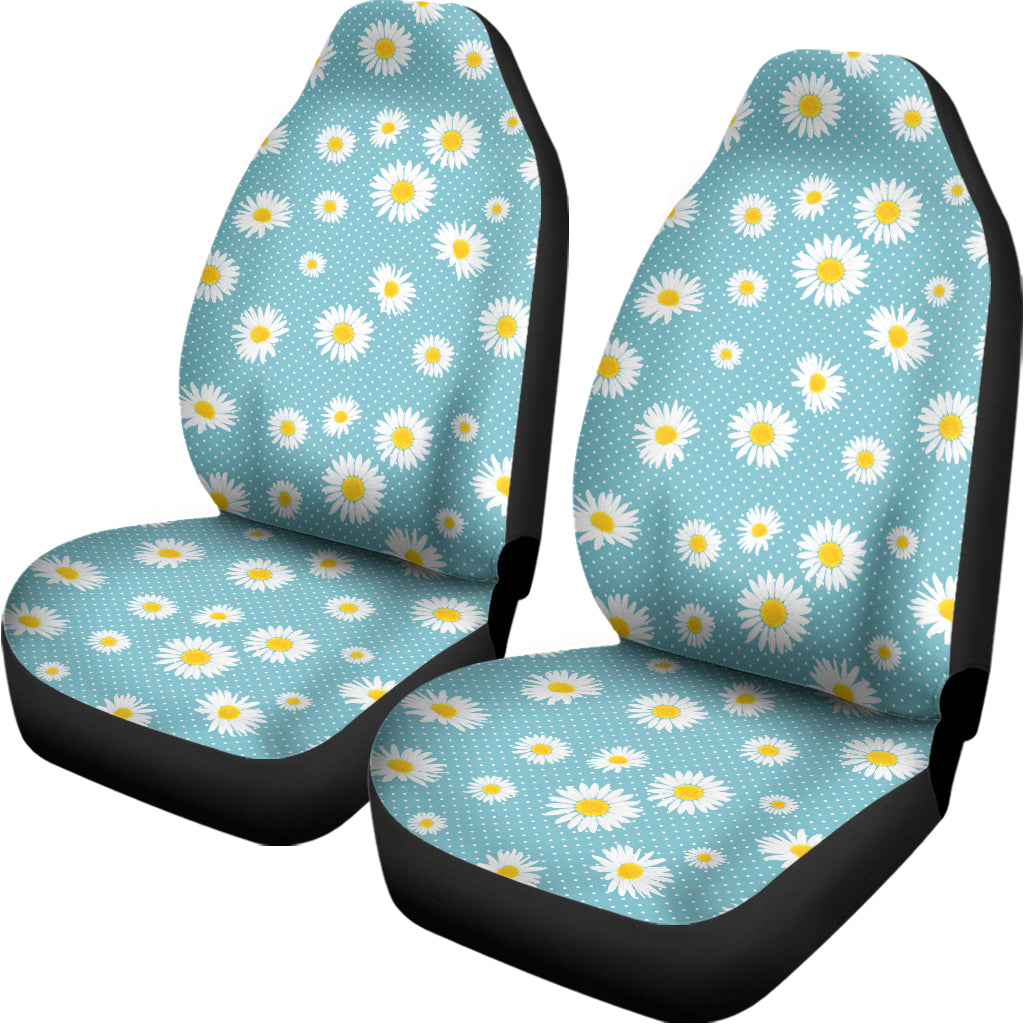 Polka Dot Daisy Flower Pattern Print Universal Fit Car Seat Covers