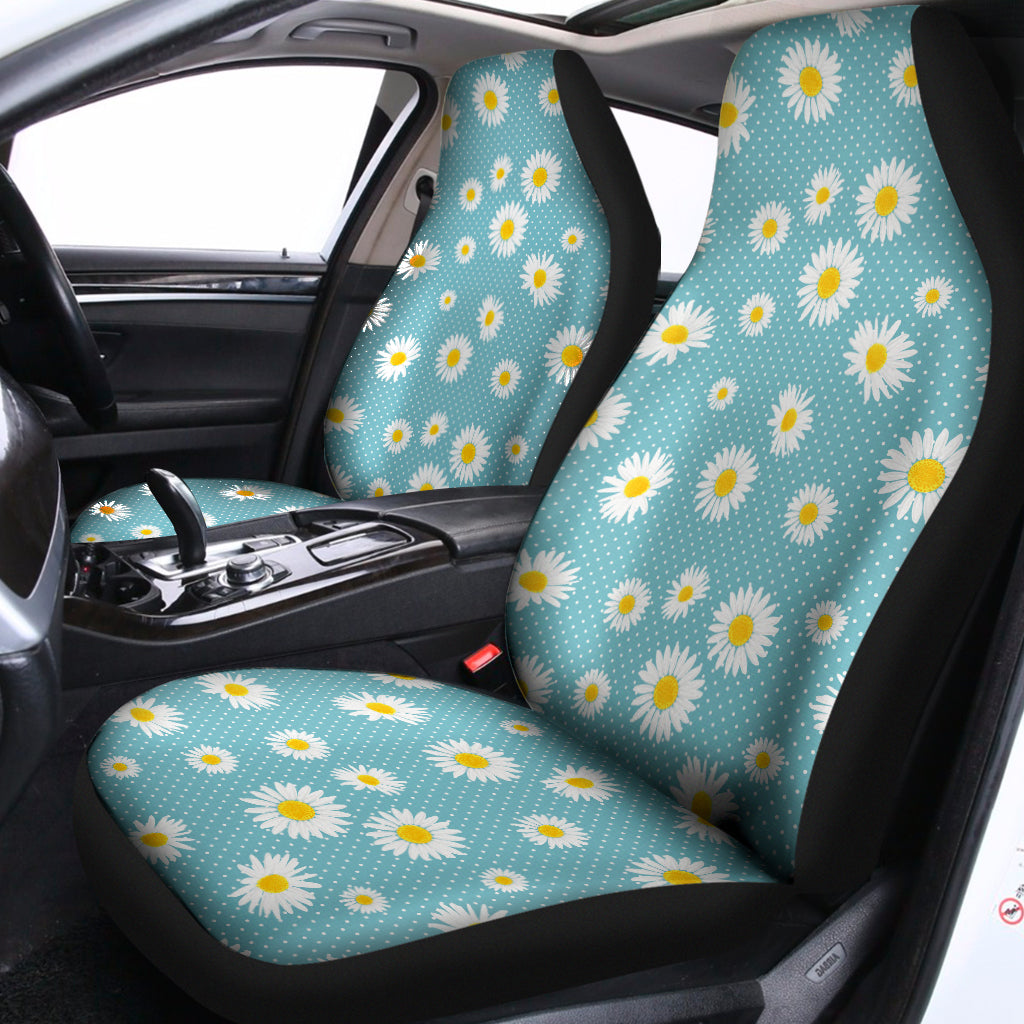 Polka Dot Daisy Flower Pattern Print Universal Fit Car Seat Covers