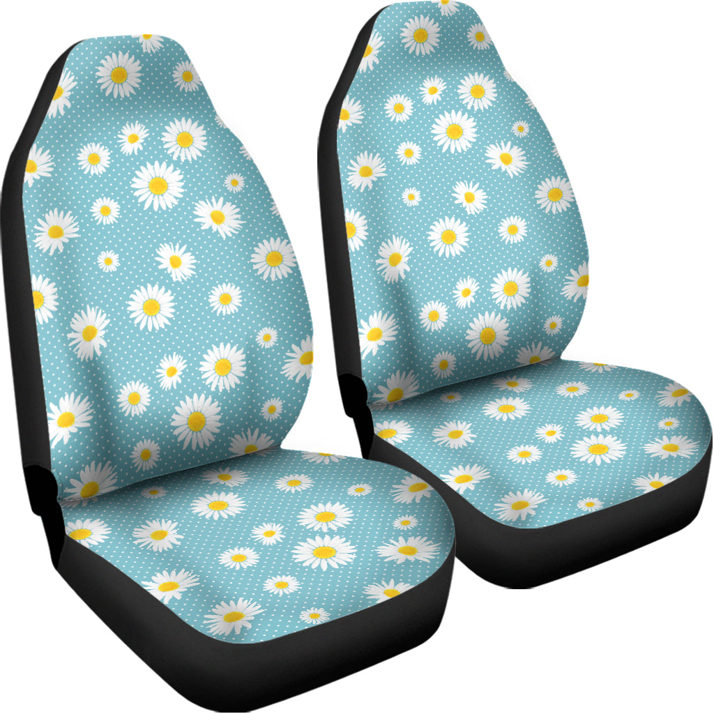 Polka Dot Daisy Flower Pattern Print Universal Fit Car Seat Covers