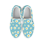 Polka Dot Daisy Flower Pattern Print White Slip On Shoes