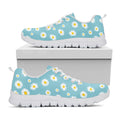 Polka Dot Daisy Flower Pattern Print White Running Shoes