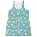 Polka Dot Daisy Flower Pattern Print Women's Racerback Tank Top