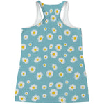 Polka Dot Daisy Flower Pattern Print Women's Racerback Tank Top