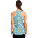 Polka Dot Daisy Flower Pattern Print Women's Racerback Tank Top