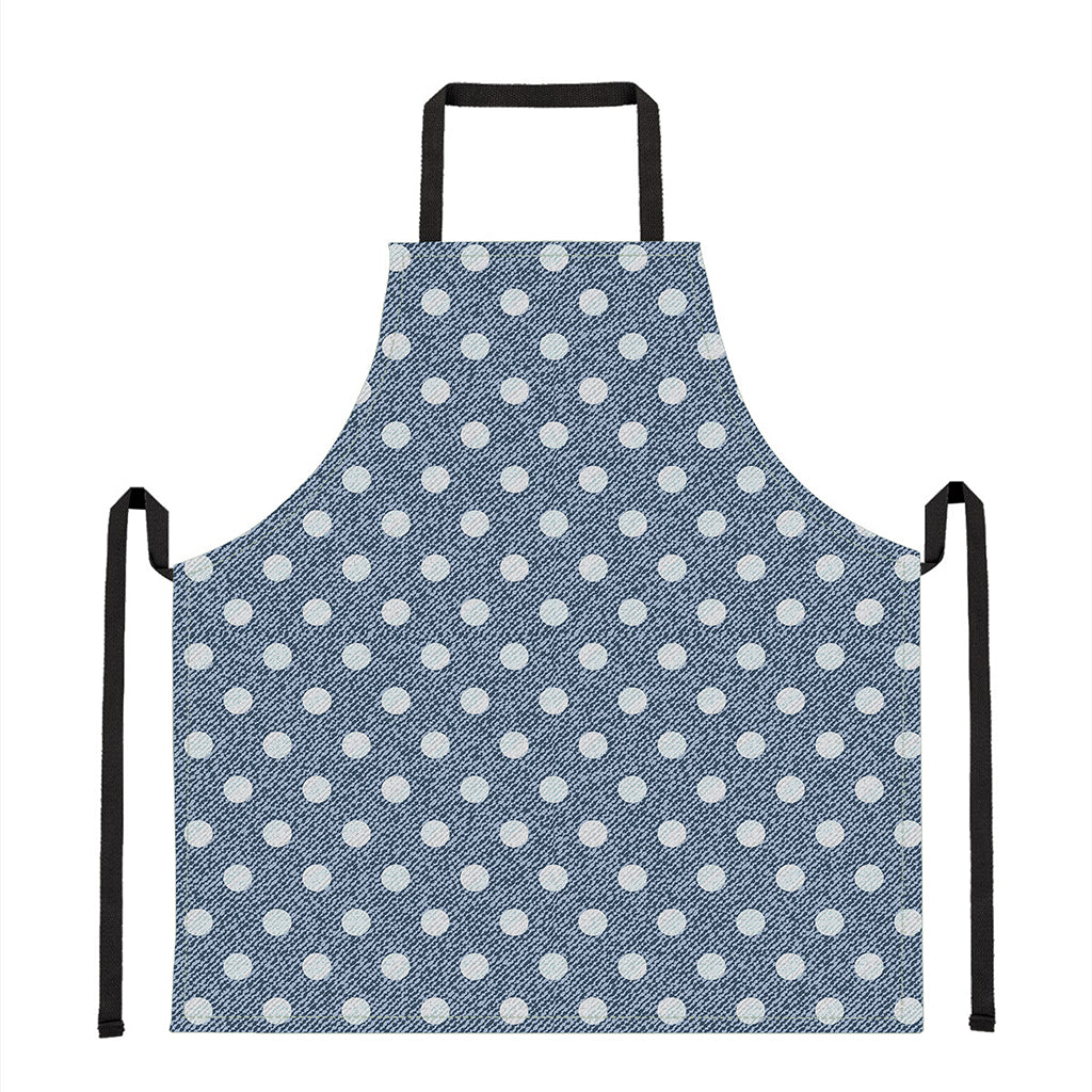 Polka Dot Denim Jeans Pattern Print Apron
