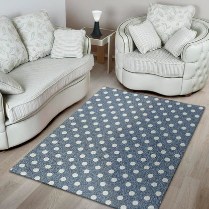 Polka Dot Denim Jeans Pattern Print Area Rug