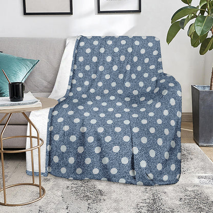 Polka Dot Denim Jeans Pattern Print Blanket