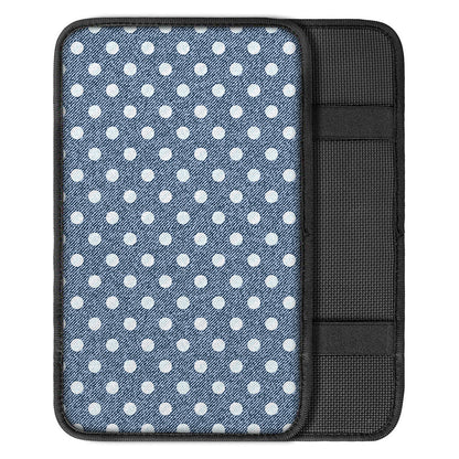 Polka Dot Denim Jeans Pattern Print Car Center Console Cover