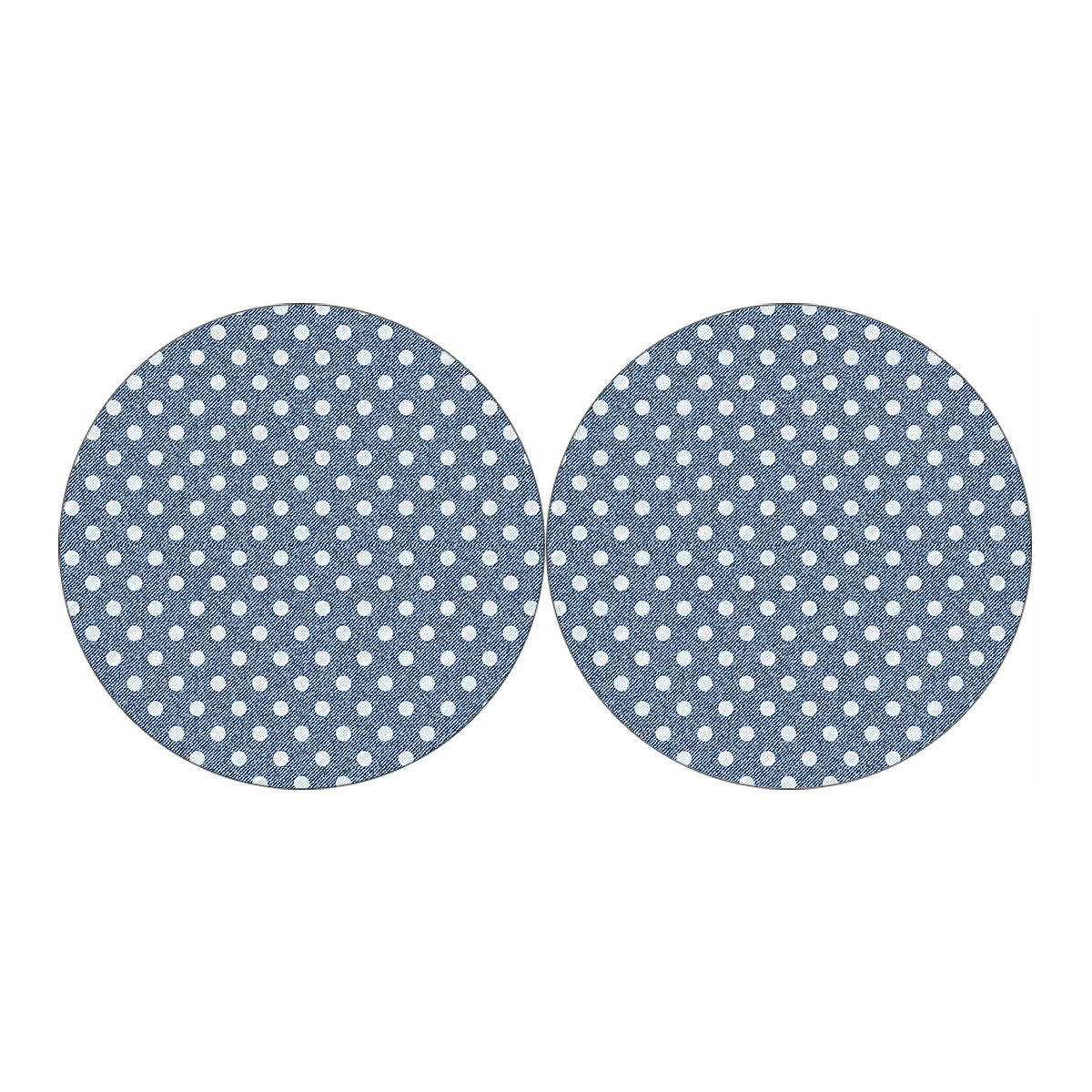 Polka Dot Denim Jeans Pattern Print Car Coasters