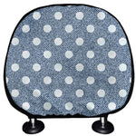 Polka Dot Denim Jeans Pattern Print Car Headrest Covers