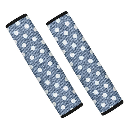 Polka Dot Denim Jeans Pattern Print Car Seat Belt Covers