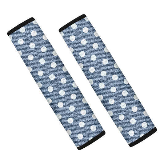 Polka Dot Denim Jeans Pattern Print Car Seat Belt Covers