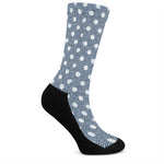 Polka Dot Denim Jeans Pattern Print Crew Socks