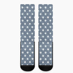 Polka Dot Denim Jeans Pattern Print Crew Socks