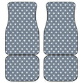 Polka Dot Denim Jeans Pattern Print Front and Back Car Floor Mats