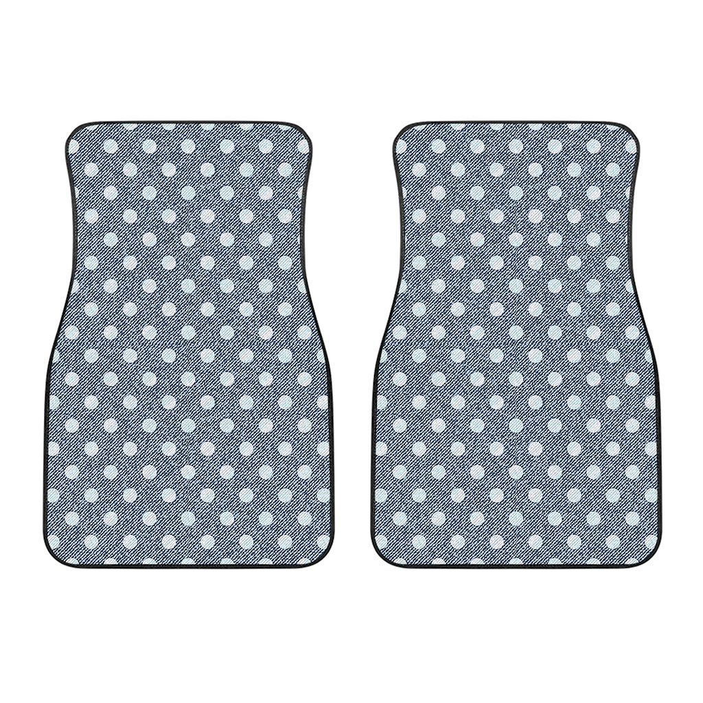 Polka Dot Denim Jeans Pattern Print Front Car Floor Mats