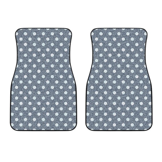 Polka Dot Denim Jeans Pattern Print Front Car Floor Mats
