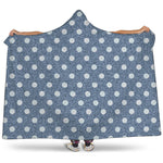 Polka Dot Denim Jeans Pattern Print Hooded Blanket