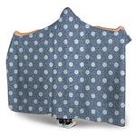 Polka Dot Denim Jeans Pattern Print Hooded Blanket