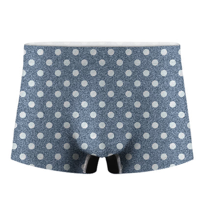 Polka Dot Denim Jeans Pattern Print Men's Boxer Briefs