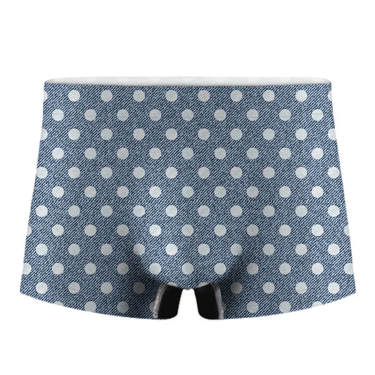 Polka Dot Denim Jeans Pattern Print Men's Boxer Briefs