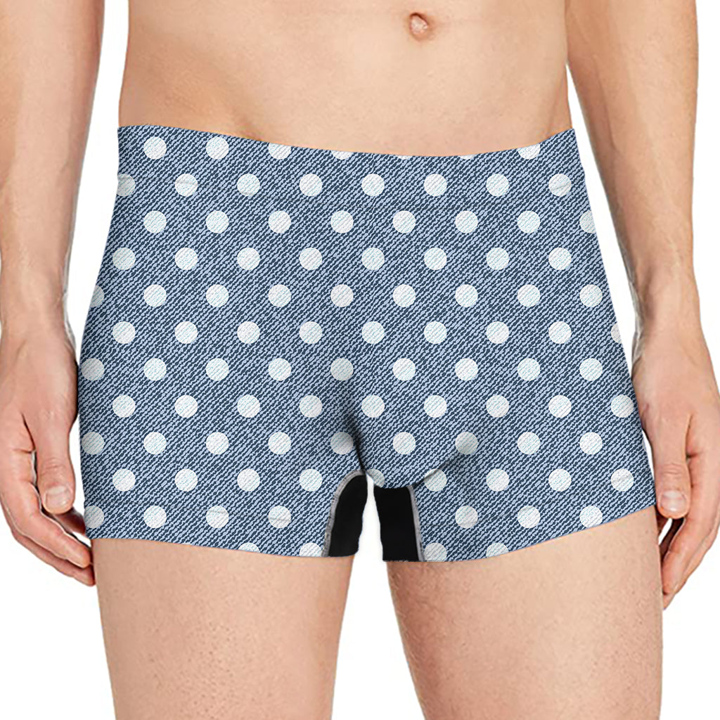 Polka Dot Denim Jeans Pattern Print Men's Boxer Briefs