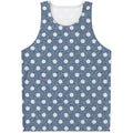 Polka Dot Denim Jeans Pattern Print Men's Tank Top