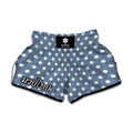 Polka Dot Denim Jeans Pattern Print Muay Thai Boxing Shorts