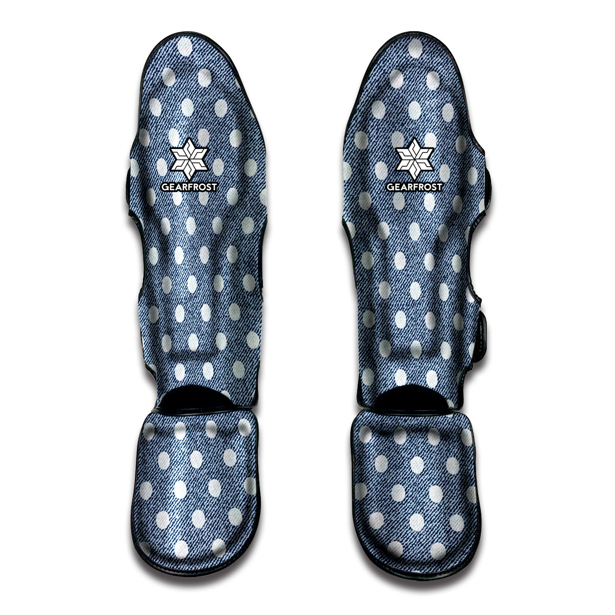 Polka Dot Denim Jeans Pattern Print Muay Thai Shin Guard
