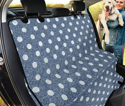 Polka Dot Denim Jeans Pattern Print Pet Car Back Seat Cover