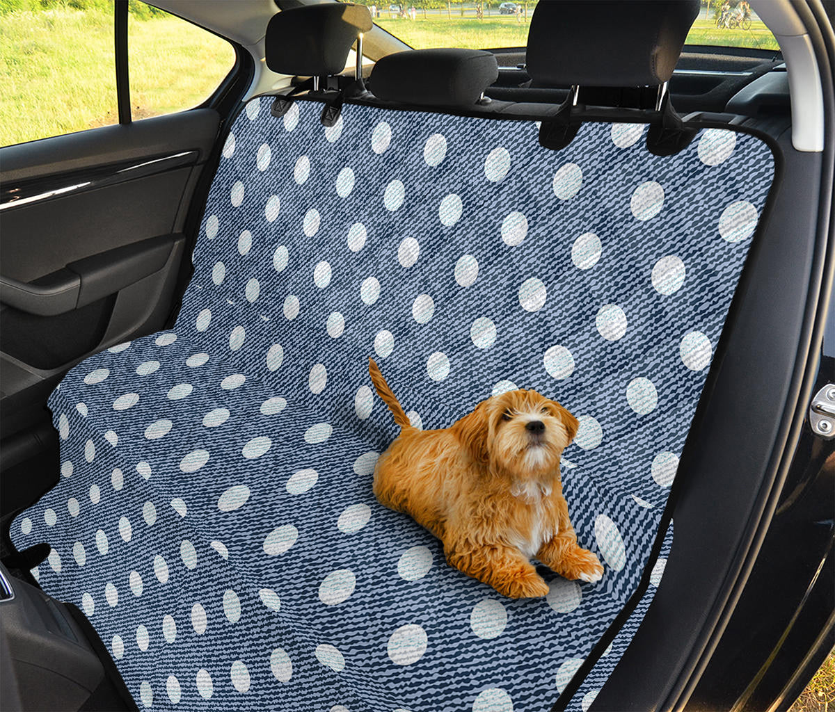 Polka Dot Denim Jeans Pattern Print Pet Car Back Seat Cover