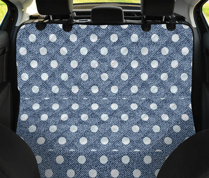 Polka Dot Denim Jeans Pattern Print Pet Car Back Seat Cover