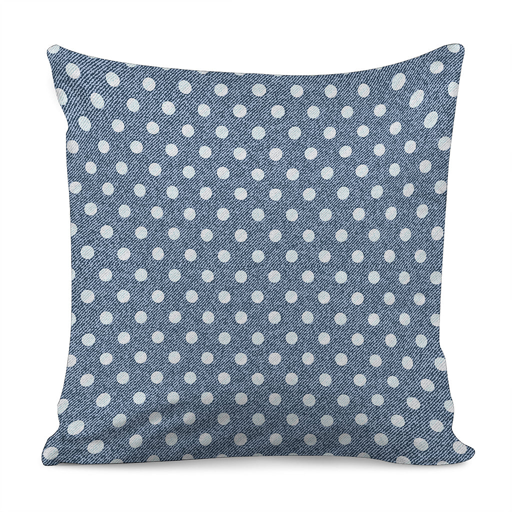 Polka Dot Denim Jeans Pattern Print Pillow Cover