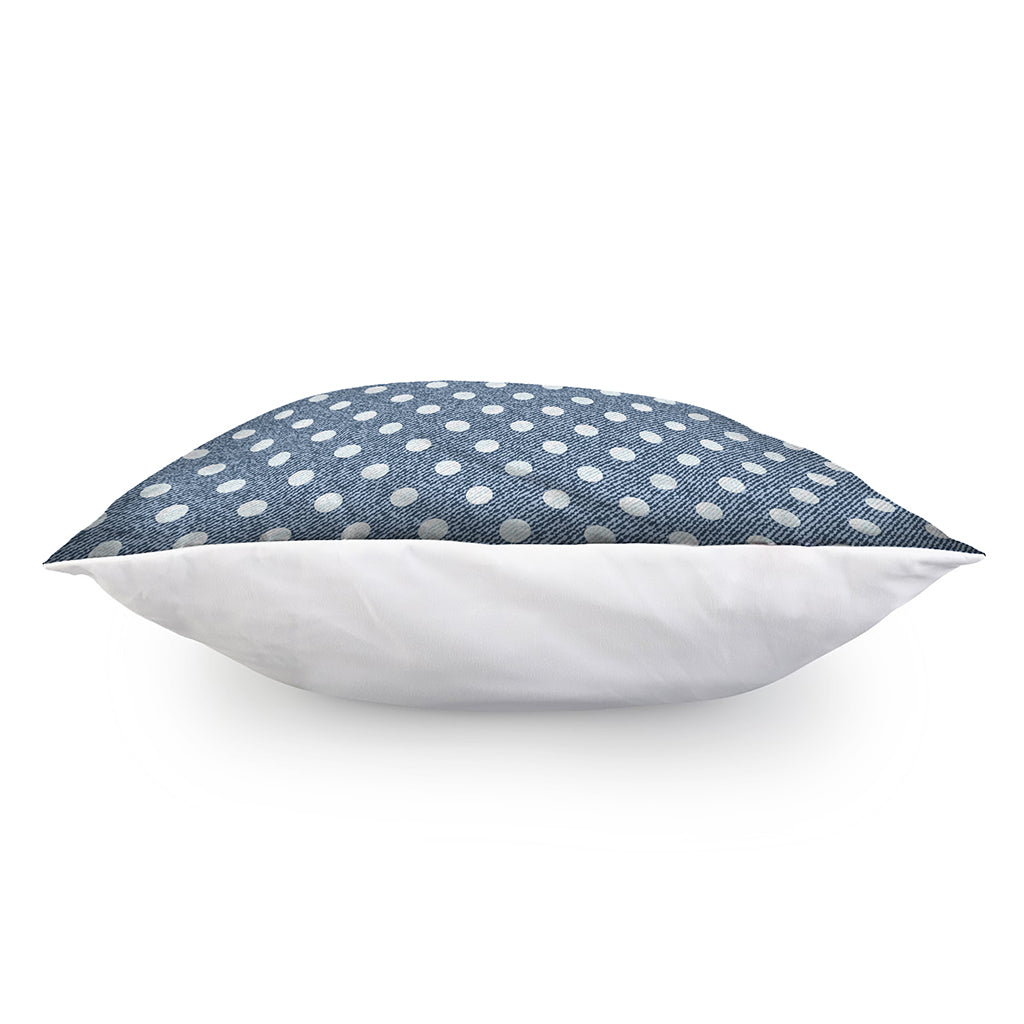 Polka Dot Denim Jeans Pattern Print Pillow Cover